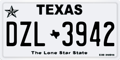 TX license plate DZL3942