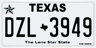 TX license plate DZL3949