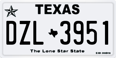 TX license plate DZL3951