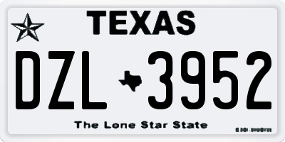 TX license plate DZL3952