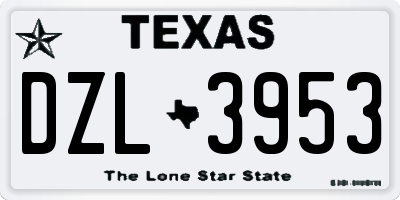 TX license plate DZL3953