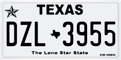 TX license plate DZL3955