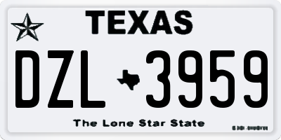 TX license plate DZL3959