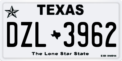 TX license plate DZL3962