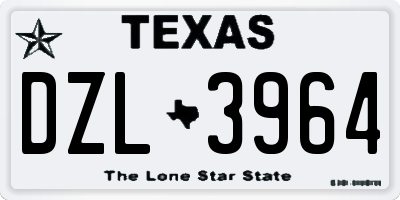 TX license plate DZL3964