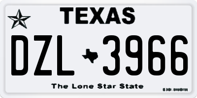 TX license plate DZL3966