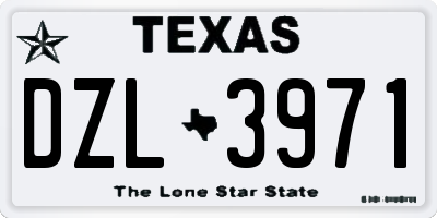 TX license plate DZL3971