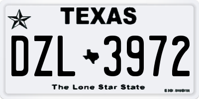 TX license plate DZL3972