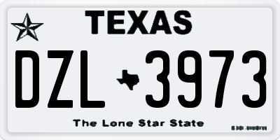 TX license plate DZL3973