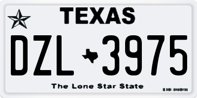 TX license plate DZL3975