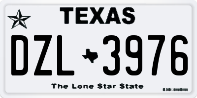 TX license plate DZL3976