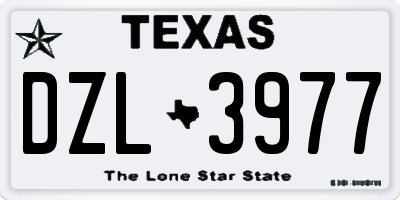 TX license plate DZL3977