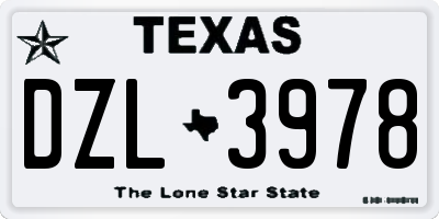 TX license plate DZL3978