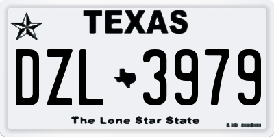 TX license plate DZL3979