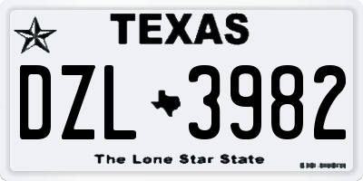 TX license plate DZL3982