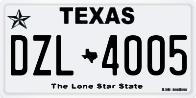 TX license plate DZL4005