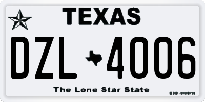 TX license plate DZL4006