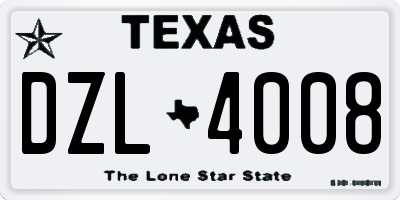 TX license plate DZL4008