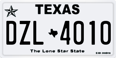 TX license plate DZL4010