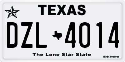 TX license plate DZL4014