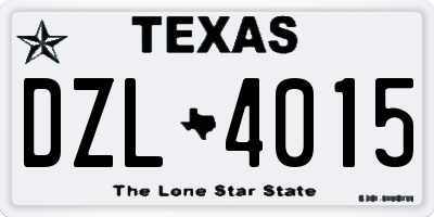 TX license plate DZL4015