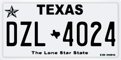 TX license plate DZL4024