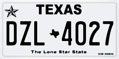 TX license plate DZL4027