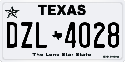 TX license plate DZL4028