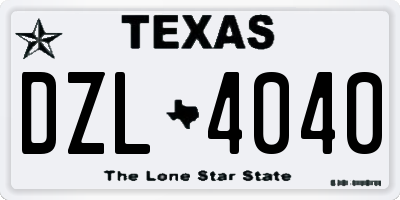 TX license plate DZL4040