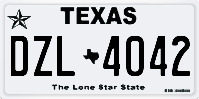 TX license plate DZL4042