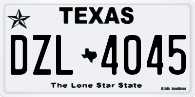 TX license plate DZL4045