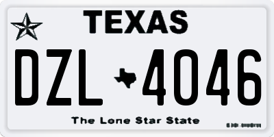 TX license plate DZL4046