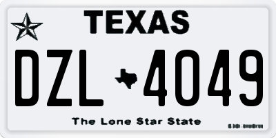 TX license plate DZL4049