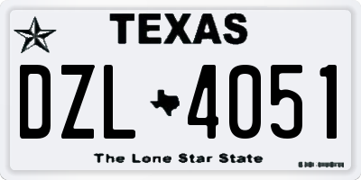 TX license plate DZL4051