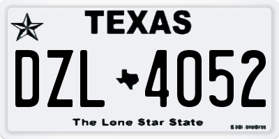 TX license plate DZL4052