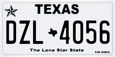 TX license plate DZL4056