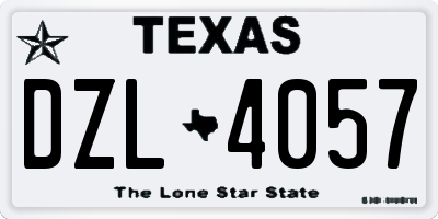 TX license plate DZL4057