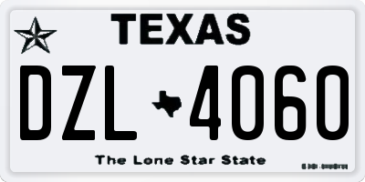 TX license plate DZL4060