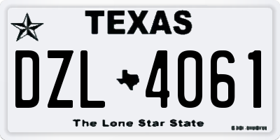 TX license plate DZL4061