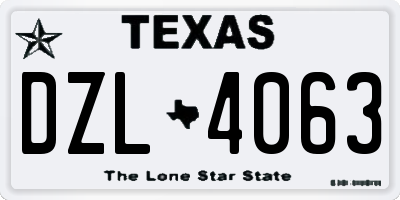 TX license plate DZL4063