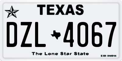 TX license plate DZL4067