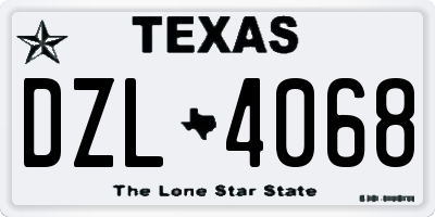 TX license plate DZL4068