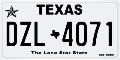 TX license plate DZL4071