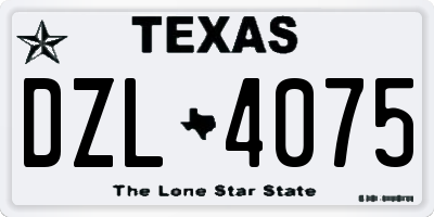 TX license plate DZL4075