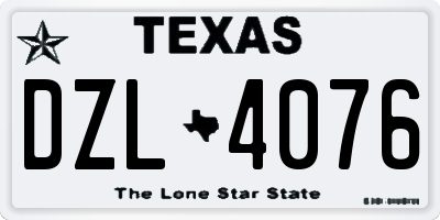 TX license plate DZL4076