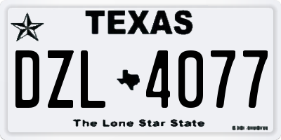 TX license plate DZL4077