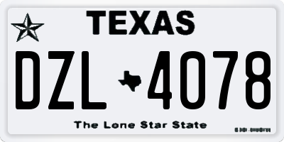 TX license plate DZL4078