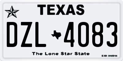 TX license plate DZL4083