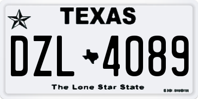 TX license plate DZL4089