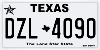 TX license plate DZL4090